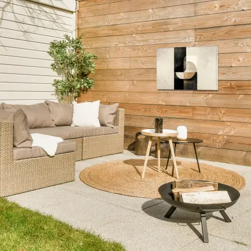 Modern - Vierkant - Vormen Tuinposter op houten frame 2 cm dik klein -sfeer2