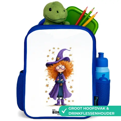 Sterrenmagie met krullen Kinderrugzak - Blauw middel -inhoud_NL