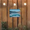 Landschap - Winter - Meer - Bergen - Uitzicht - IJs tuinposter los doek klein -sfeer1