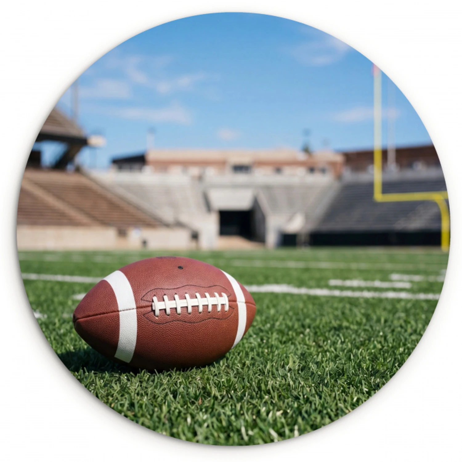 Football - Veld - Stadion - Sport Wandcirkel kunststof plaat 5mm dik klein -3d