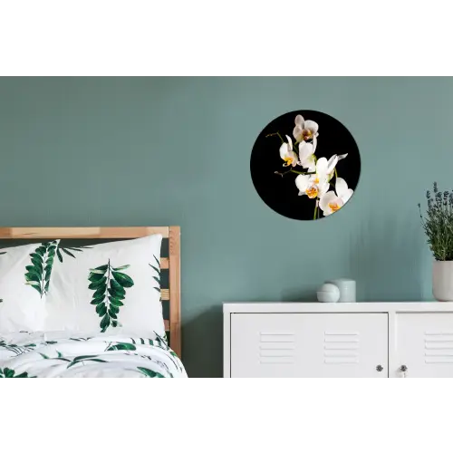 Orchidee - Bloemen - Planten - Botanisch Wandcirkel aluminium klein -slaapkamer