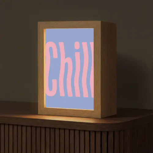 Chill - Roze - Blauw - Golvend Light Box met kabel (Tafellamp) klein -z3d_website