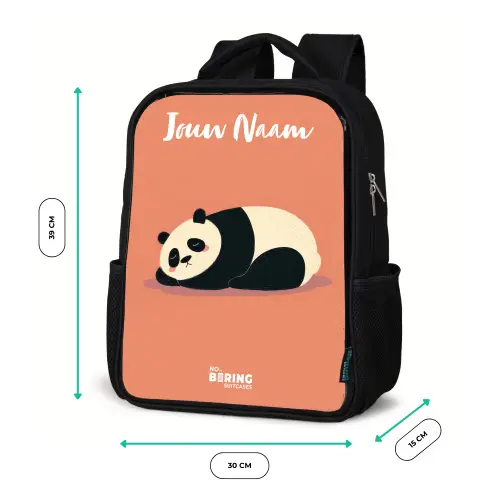 Panda - Slapen - Oranje Rugzak - Zwart middel -productfoto_formaten