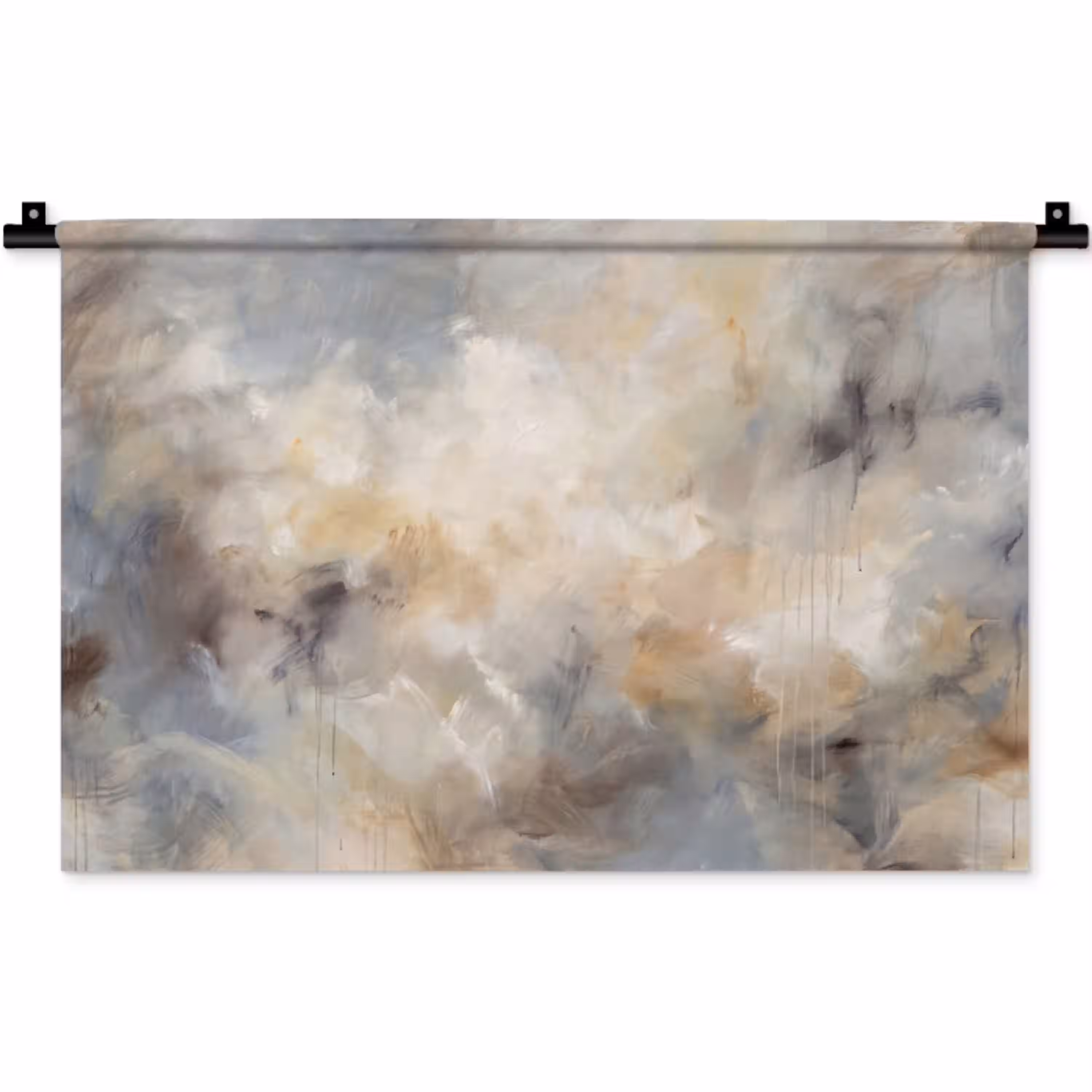 Abstract - Wolken - Sfeervol - Beige - Grijs Wandkleed katoen klein -zz3d