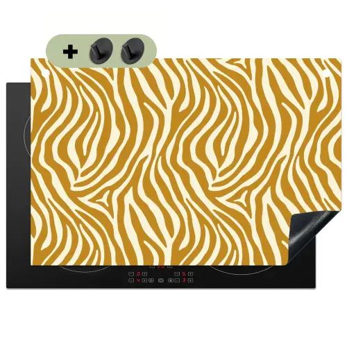 Zebra - Klassiek - Oker - Geel Inductie beschemer met haakjes klein 777 -3d