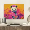 Kimono - Roze - Panda - Bloemenkroon PET vilt klein -sfeer1