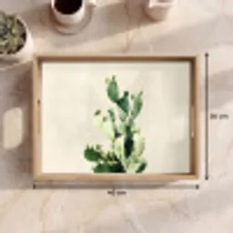 Cactus - Groen - Minimalistisch Dienblad Rechthoek middel -USP_Formaat