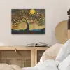Boom - Maan - Bloemen - Goud - Kunst PET vilt klein -sfeer3