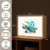 Vliegtuig - Blauw - Kinderen - Jongens Light Box met batterij (Wandlamp kind) middel -USP_websiteoverzichtNL