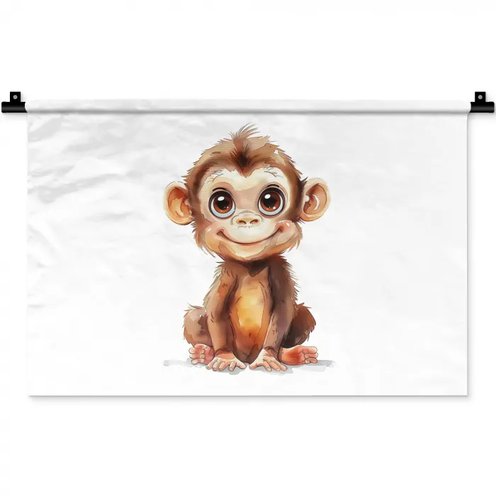 Aap - Baby - Jungle dieren Wandkleed katoen klein -zz3d