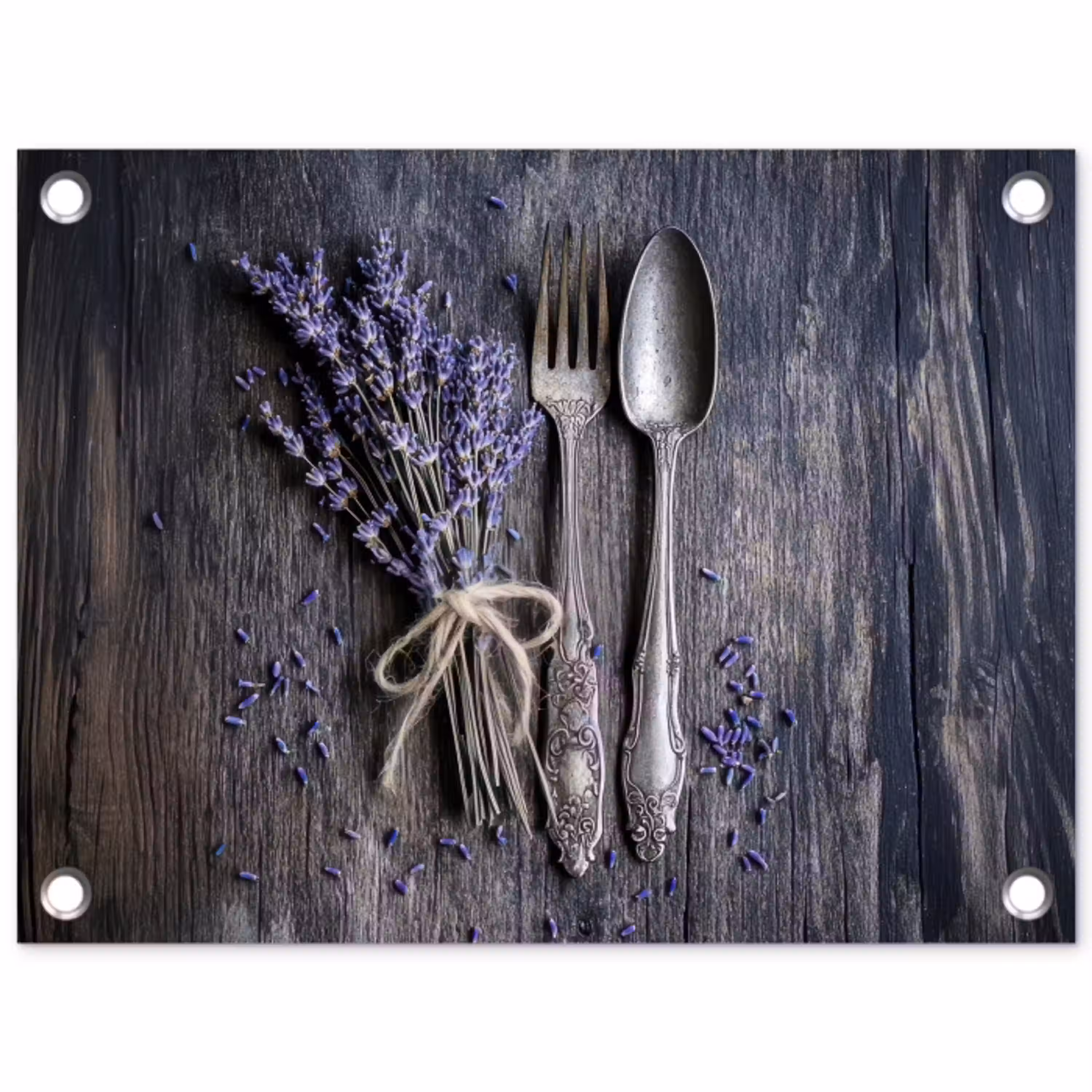 Lavendel - Lepel - Vork tuinposter los doek klein -3d