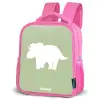 Groen met Triceratops dino Kinderrugzak - Roze middel -schuin
