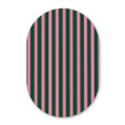 Verticale strepen - Groen - Roze Wandcirkel Ovaal Aluminium middel 839 -3d