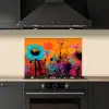 Zonnebloemen - Abstract - Oranje keuken achterwand spatscherm klein -sfeer1