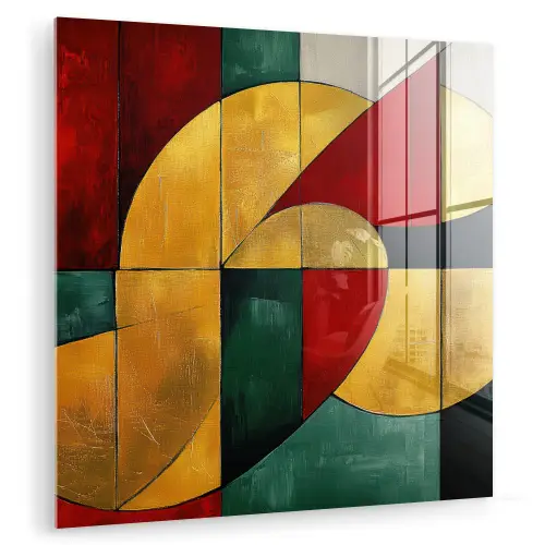 Abstract - Kerst - Goud - Rood - Groen plexiglas 5mm klein -zzzproduct_nieuw