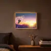 Paardenbloem - Bloemen - Zonsondergang - Horizon - Nacht Light Box met batterij (Wandlamp) middel -sfeer4