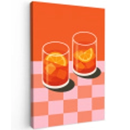 Sinaasappel - Glazen - Oranje Tuinposter op houten frame 2 cm dik middel -3d