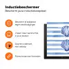 Vier schelpen - Blauw - Wit - Strepen Inductie beschermer vinyl 3mm klein -zzzzzzz-td-ups