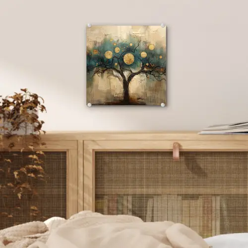 Boom - Kunst - Maan - Watercolor plexiglas 5mm klein -sfeer4