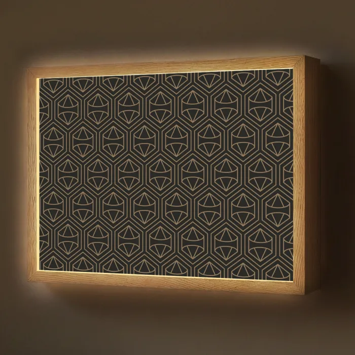 Goud - Zwart - Diamant Light Box met batterij (Wandlamp) middel 907 -z3d_website