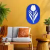 Tulp - Minimalistisch - Bladeren - Wit Wandcirkel Ovaal Forex klein -sfeer4