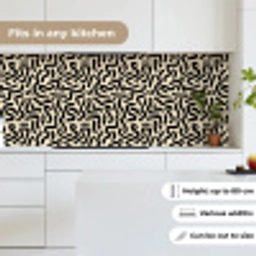 Abstract - Lijnen - Zwart keuken achterwand 2 middel 871 -sfeer4_UK