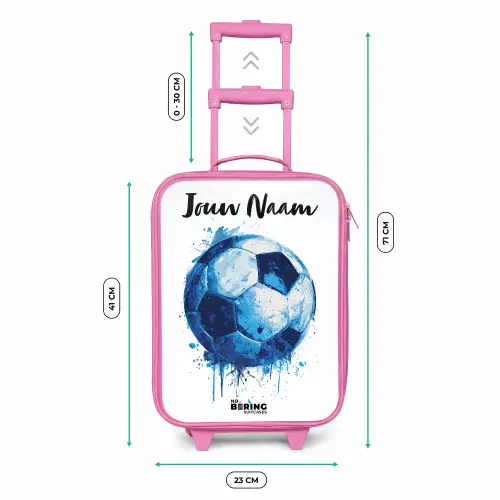 Voetbalvibes - Inktspatten - Blauw Kinderkoffer - Roze klein -productfoto_formaten