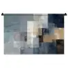 Rechthoeken - Abstract - Blauw Wandkleed katoen middel -zz3d