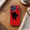 Kat - Zwart - Staart Telefoonhoesje iPhone 17 Pro klein -sfeer1