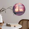 Eiffeltoren - Parijs - Roze Wandcirkel behangsticker klein -sfeer3