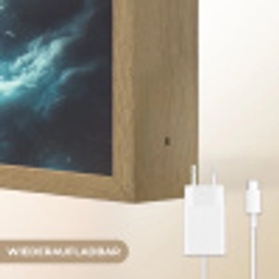 Voetbal - Galaxy - Ruimte - Sport - Blauw Light Box met batterij (Wandlamp) middel -USP_websiteoplaadbaarDE