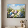 Grasveld - Eieren - Bloemen Textielframe zwart klein -sfeer2