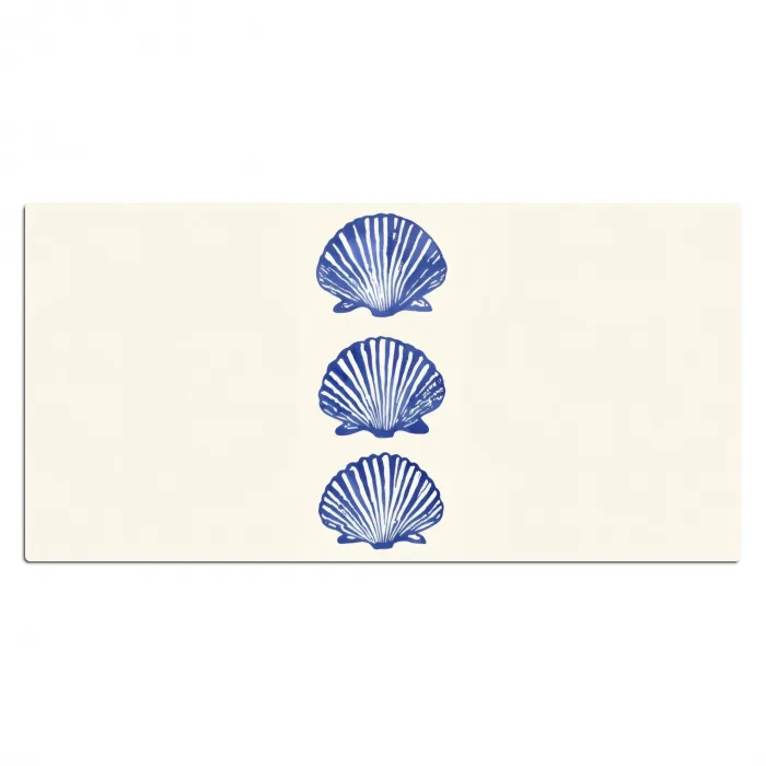 Schelpen - Blauw - Patroon Muismat XXL klein -3d_leeg