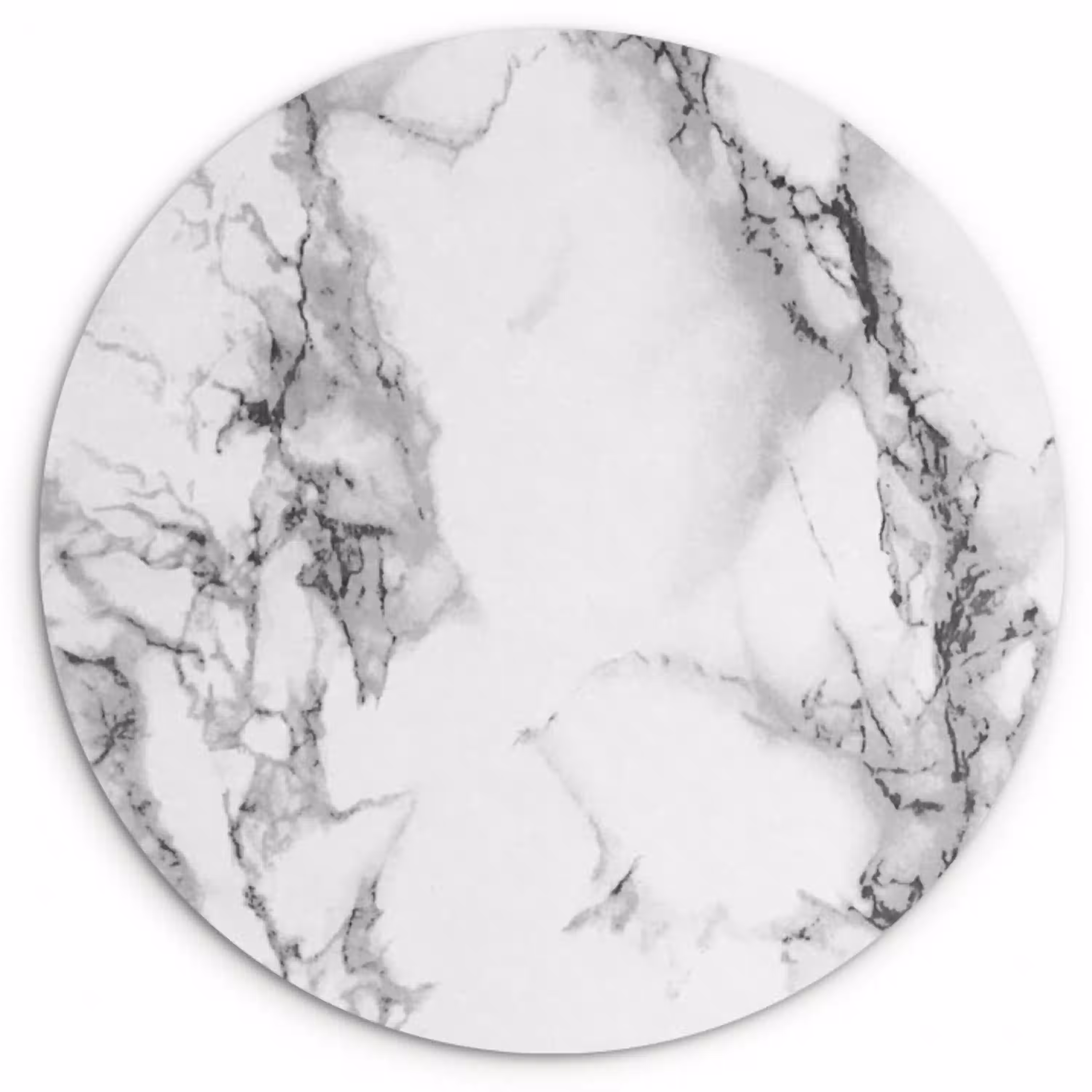 Marmer - Steen - Wit - Grijs - Zwart - Marmerlook Wandcirkel kunststof plaat 5mm dik klein -3d