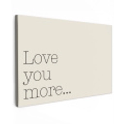 Minimalistisch - Love - Beige Tuinposter op houten frame 2 cm dik klein -3d