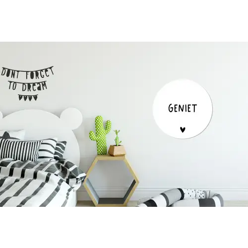 Spreuken - Geniet - Quotes Wandcirkel aluminium klein -kinderkamer