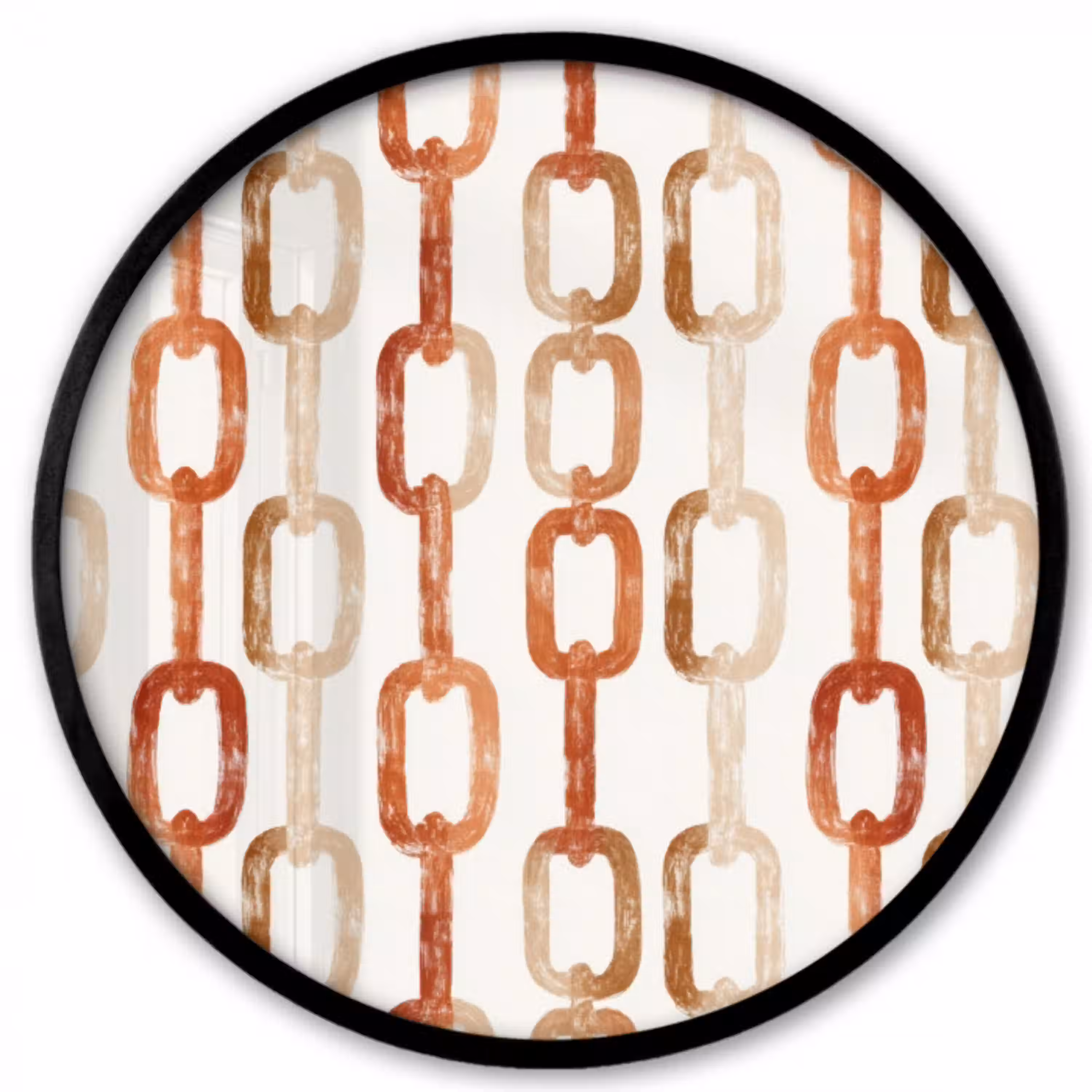 Schakels - Patroon - Aquarel - Terracotta Fotolijst rond zonder passe partout klein 856 -3d