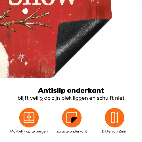 Sneeuwpret - Winter - Sneeuwpop Inductie beschermer vinyl 3mm klein -zzzzzzz-td-onderkant