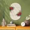 Kerst - Poinsettia - Omlijsting - Kleurrijk Wandcirkel Ovaal Forex klein -sfeer2