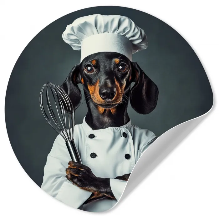 Hond - Garde - Kok Wandcirkel behangsticker klein -3d