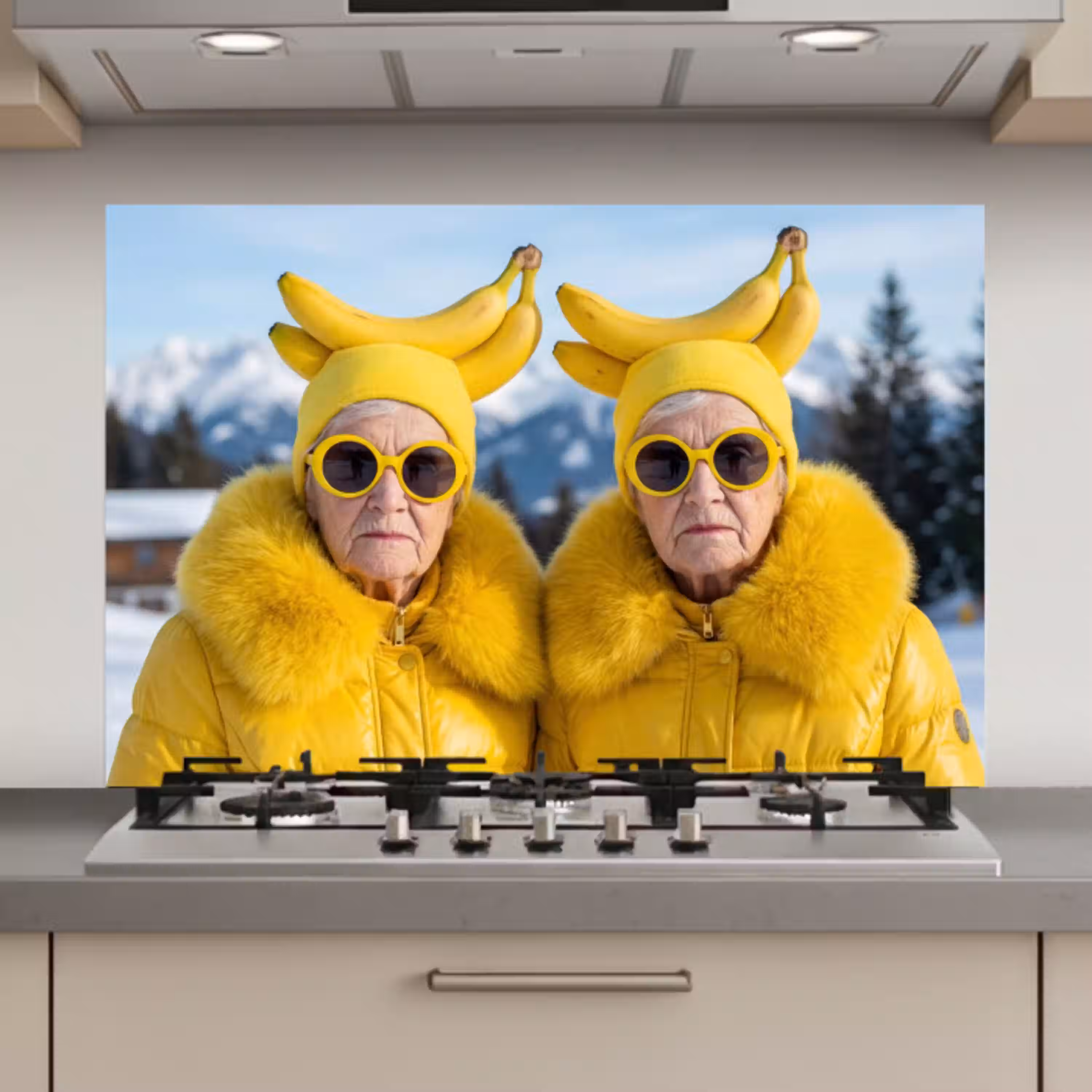Vrouwen - Bananen - Geel keuken achterwand spatscherm klein -3d_website