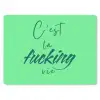 c'est la fucking vie - Groen - Penseelstijl muismat rubber klein -3d