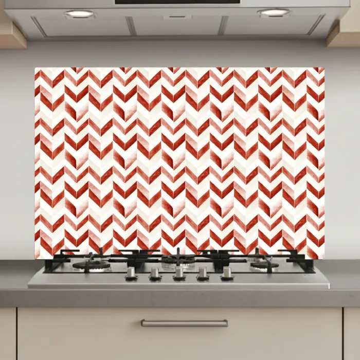 Strepen - Rood - Wit - Patroon keuken achterwand spatscherm klein 900 -3d_website