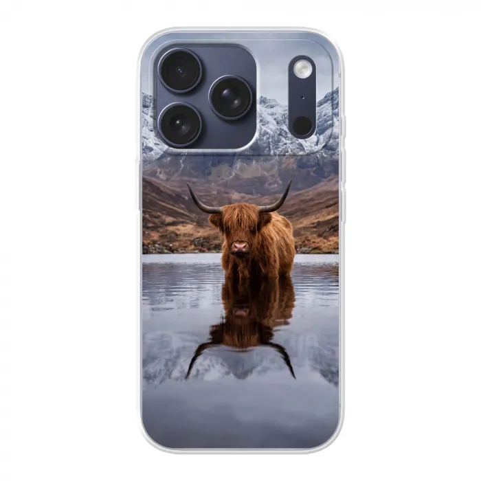 Schotse hooglander - Bruin - Water Telefoonhoesje iPhone 17 Pro klein -3d