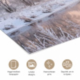Rivier - Winter - Landschap - Sneeuw - Zonsopgang poster papier klein -closeup_NL