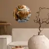 Schotse Hooglander - Dieren - Bruin - Koe - Zwart - Wit - Natuur Wandcirkel behangsticker klein -sfeer1