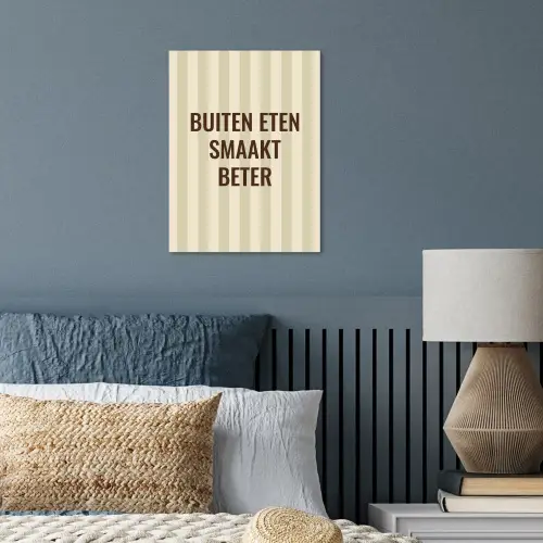 Buiten - Quote - Strepen - Zomer poster papier klein -sfeer2