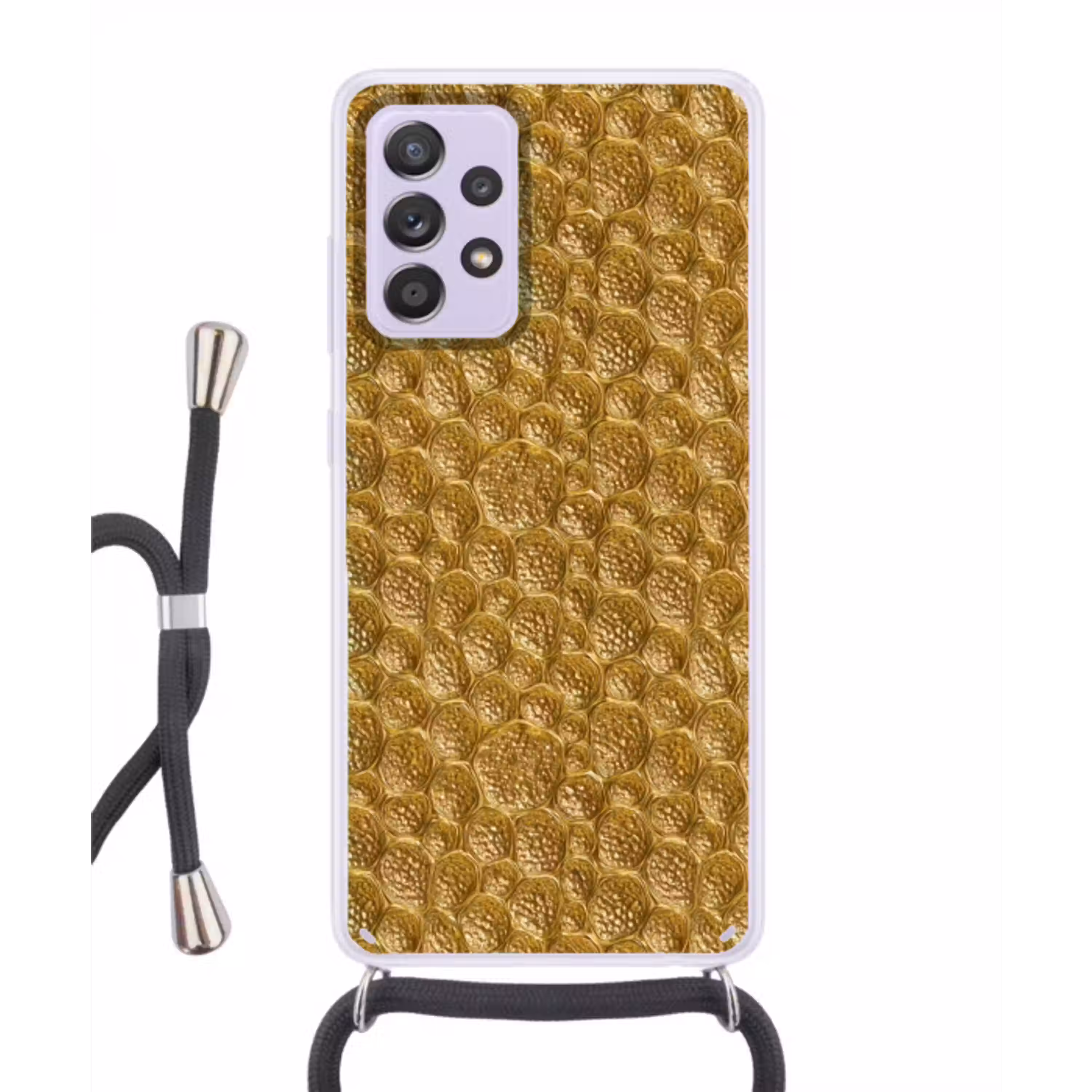 Gehamerd - Mozaïek - Antiek - Goud Hoesje Samsung Galaxy A52 5G met koord klein 816 -3d