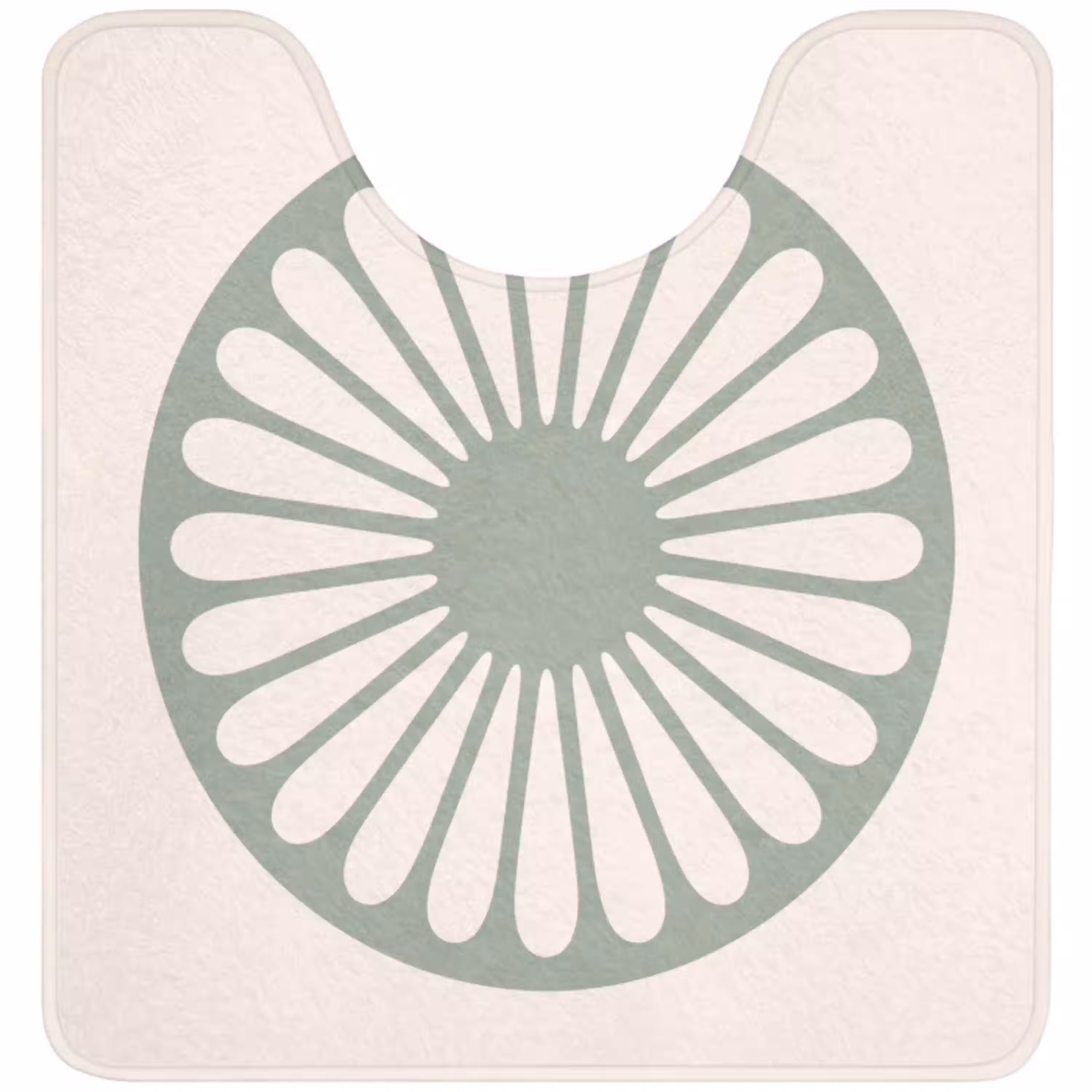 Abstract - Patroon - Radiaal - Modern - Groen WCmat U-uitsnede middel -3d