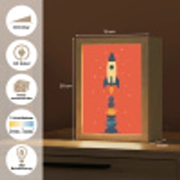 Raket - Planeten - Rood Light Box met kabel (Kinderlampje) klein -USP_websiteoverzichtDE